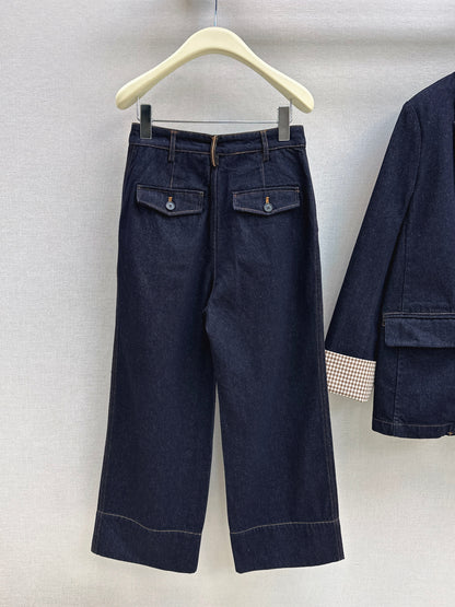 Straight-leg cropped trousers
