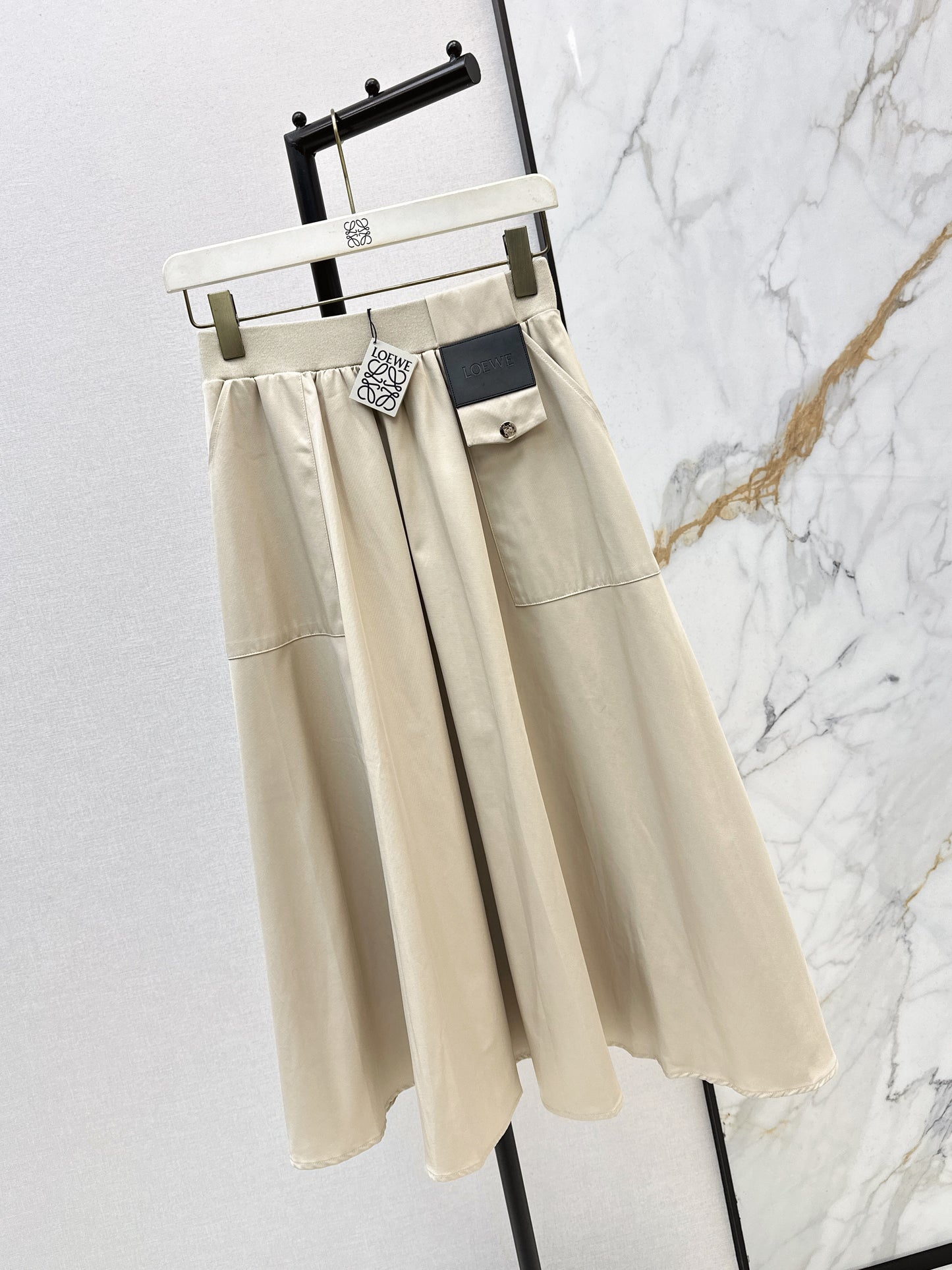 Umbrella-shaped midi skirt
