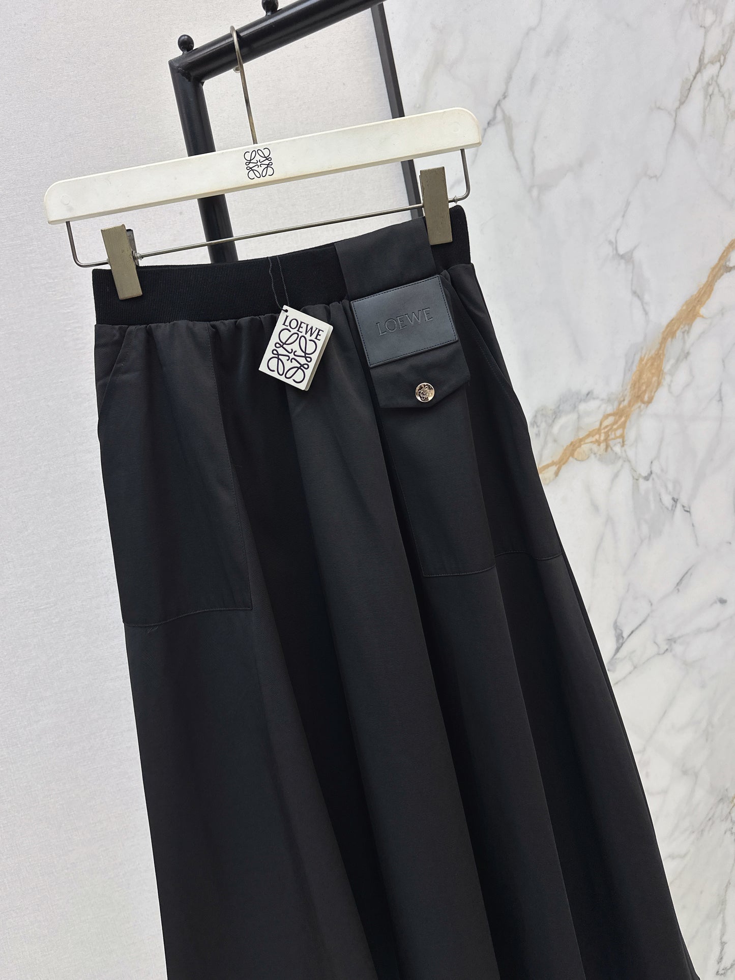 Umbrella-shaped midi skirt