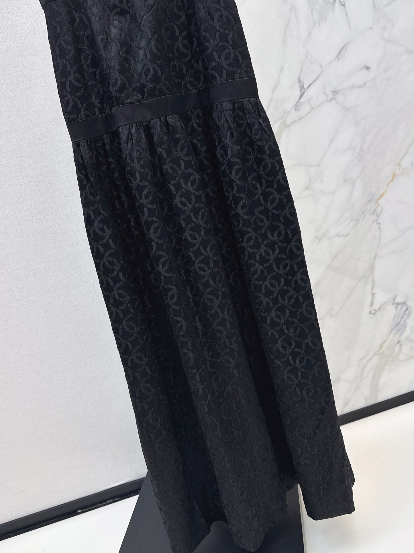 Silk Evening Dress with Bow Decoration