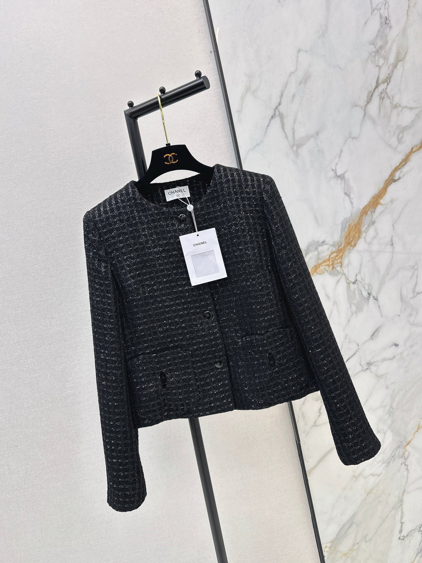 Woven Tweed Coat