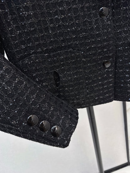 Woven Tweed Coat