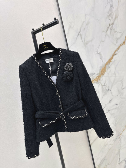 Floral-embellished coat