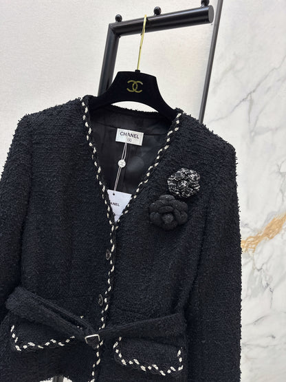 Floral-embellished coat