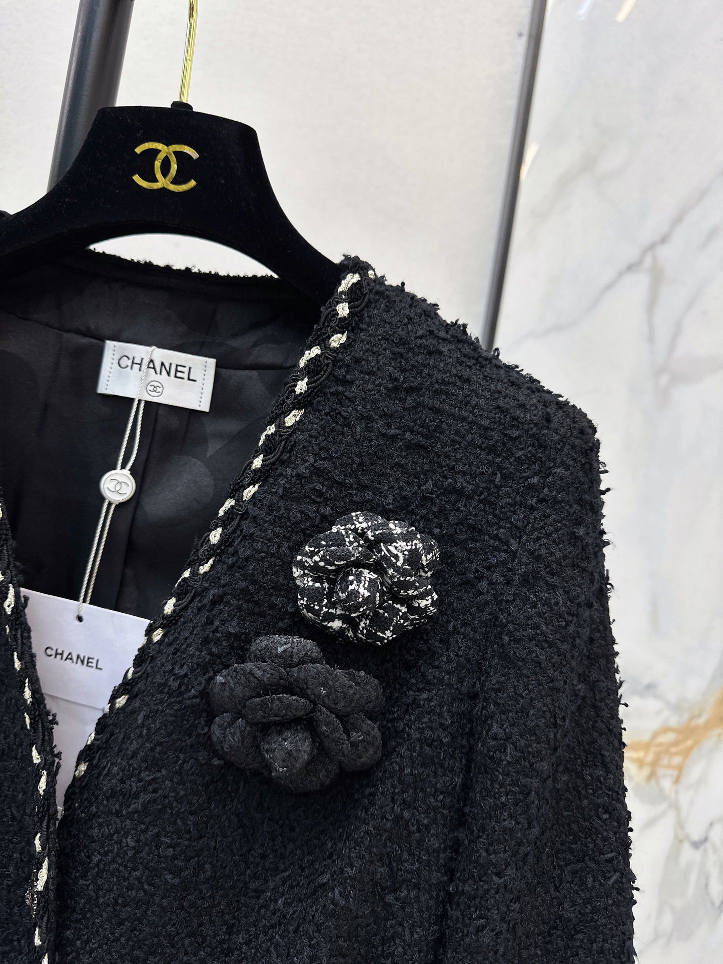 Floral-embellished coat