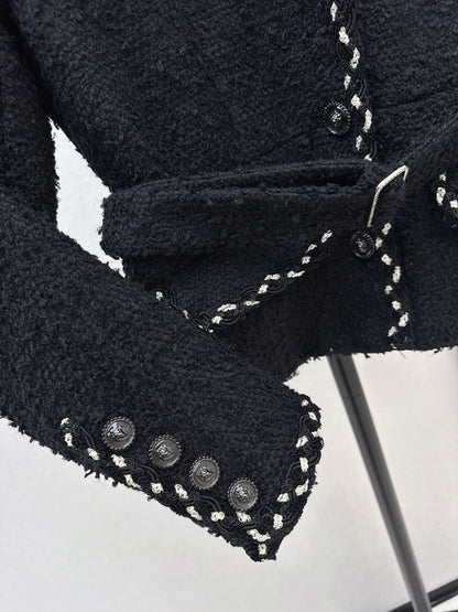 Floral-embellished coat
