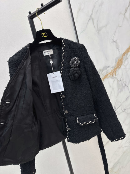 Floral-embellished coat