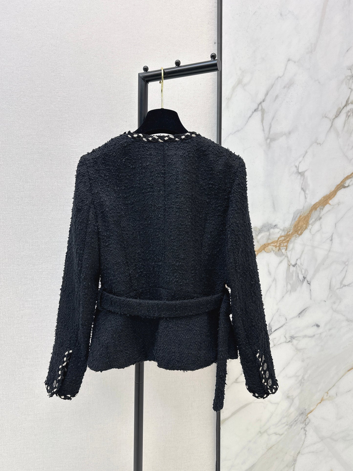 Floral-embellished coat