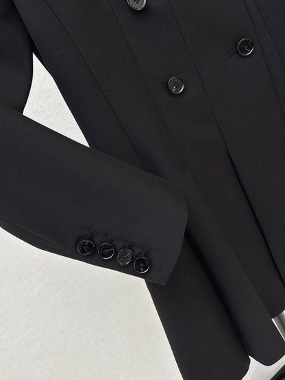 Double-breasted pleated dress