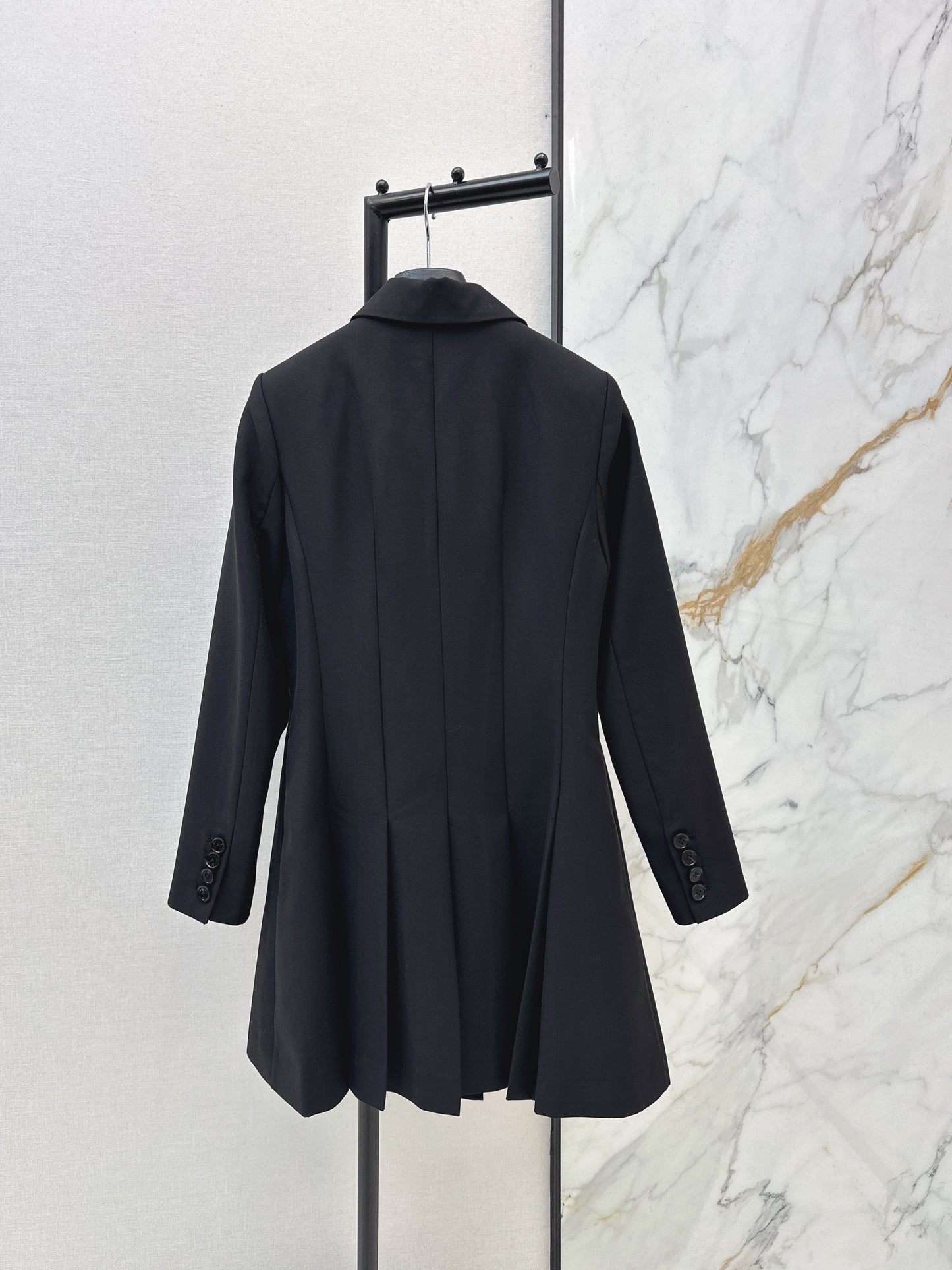 Double-breasted pleated dress