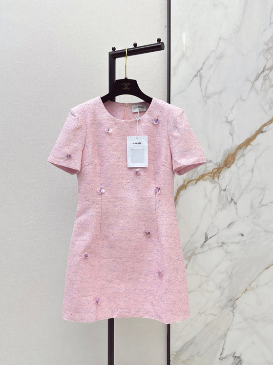 Sequined Short-Sleeve Dress