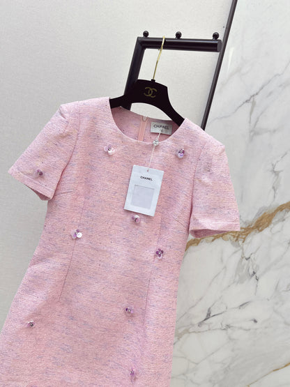 Sequined Short-Sleeve Dress