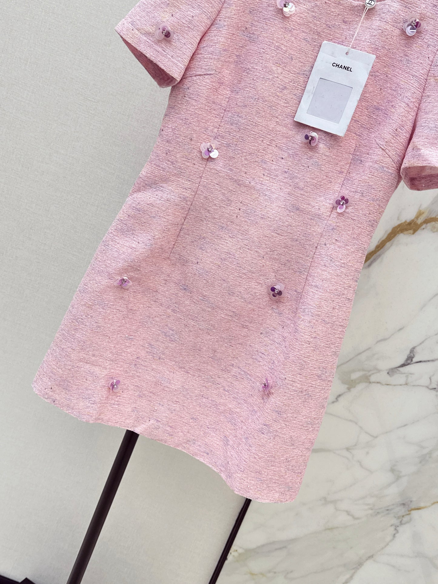 Sequined Short-Sleeve Dress