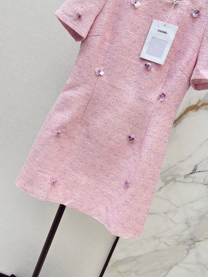 Sequined Short-Sleeve Dress