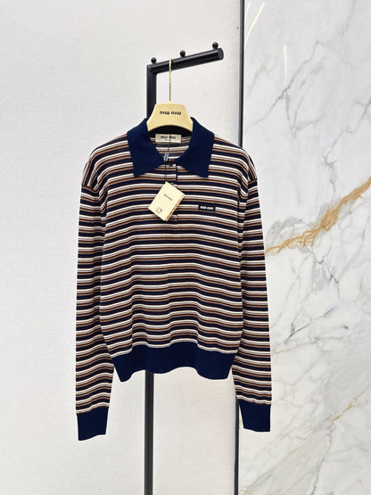Polo collar long-sleeved shirt