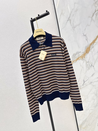 Polo collar long-sleeved shirt
