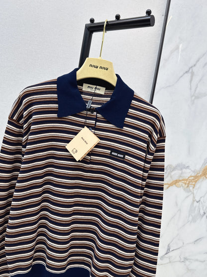 Polo collar long-sleeved shirt