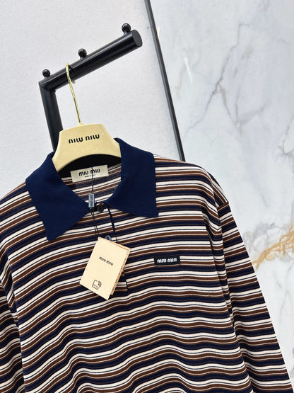 Polo collar long-sleeved shirt