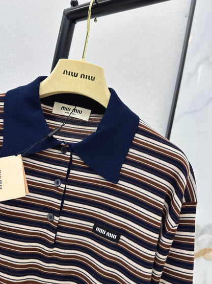 Polo collar long-sleeved shirt