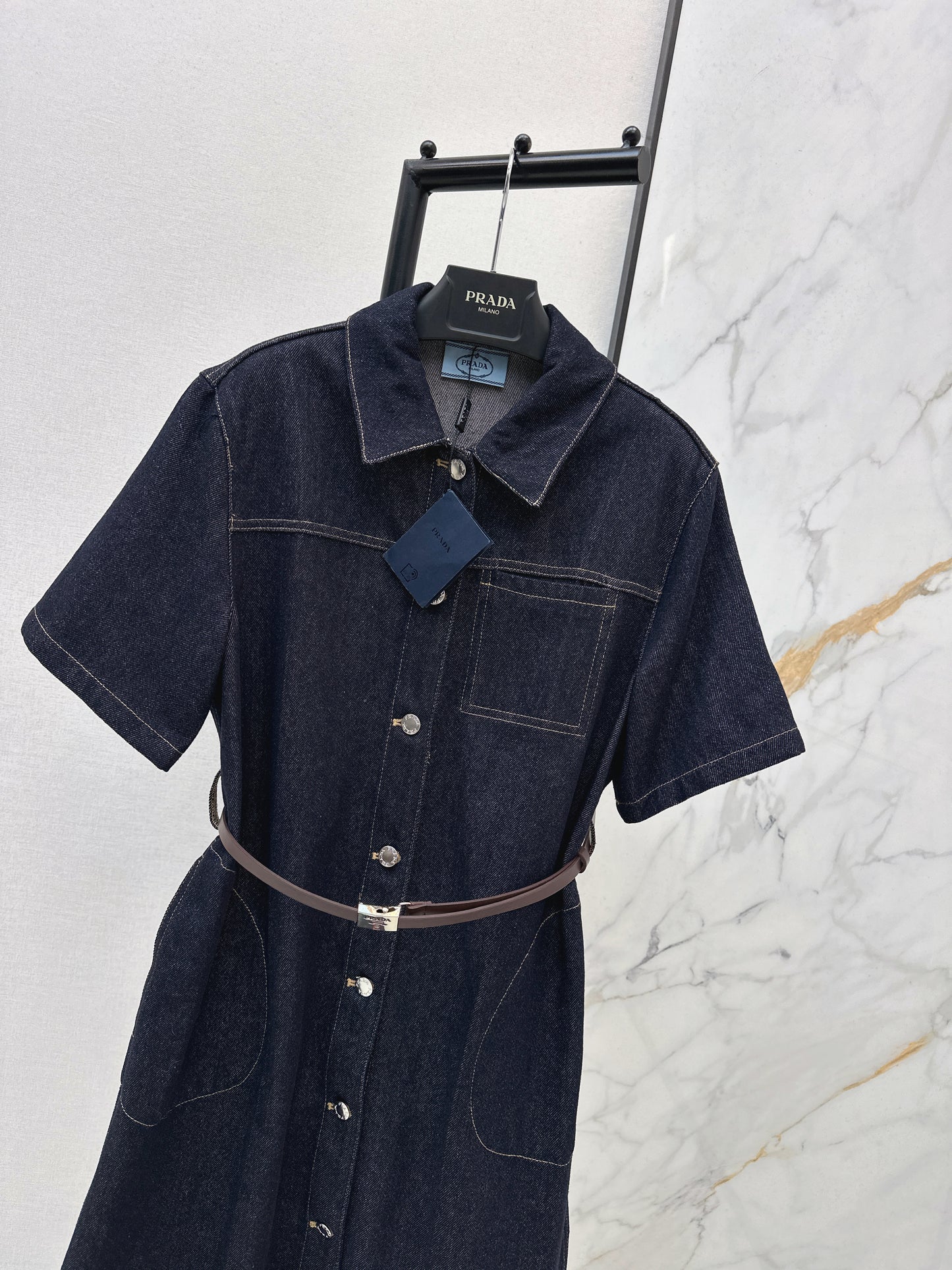 Raw denim dress