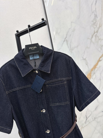 Raw denim dress