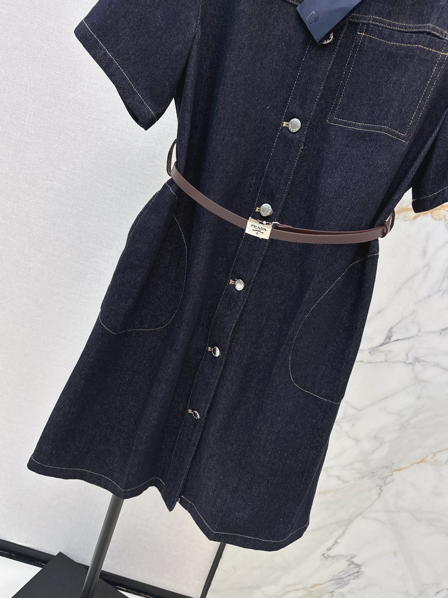 Raw denim dress