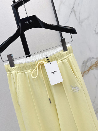 Embroidered Straight Leg Pants