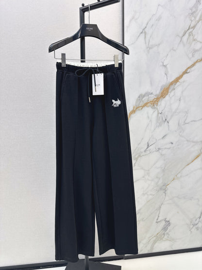 Embroidered Straight Leg Pants