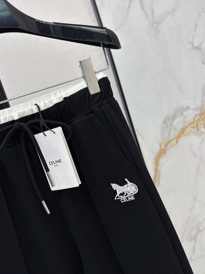 Embroidered Straight Leg Pants