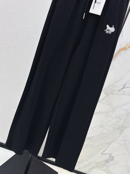 Embroidered Straight Leg Pants