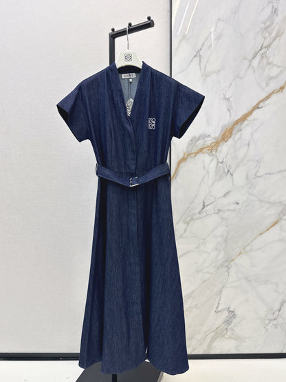 Denim Waist-cinching Dress