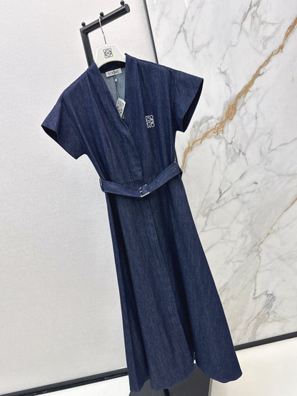 Denim Waist-cinching Dress