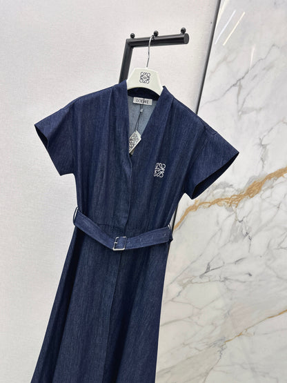 Denim Waist-cinching Dress