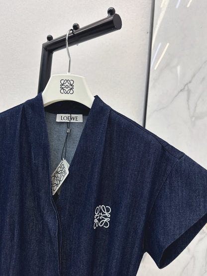 Denim Waist-cinching Dress