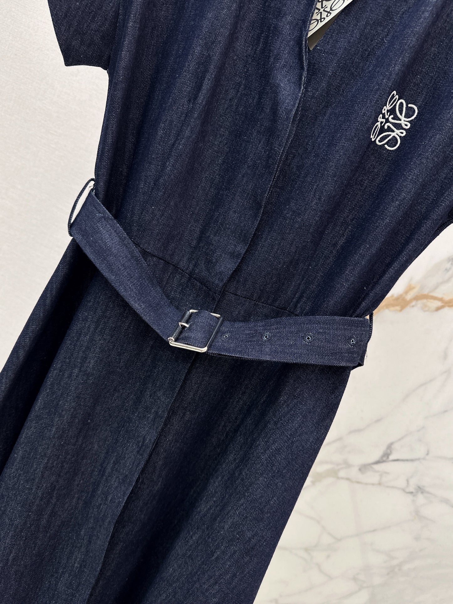 Denim Waist-cinching Dress