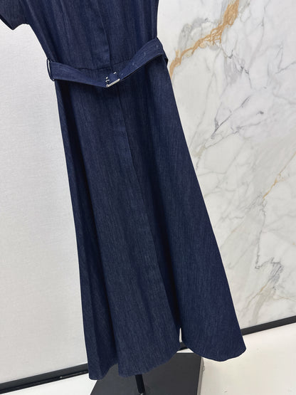 Denim Waist-cinching Dress