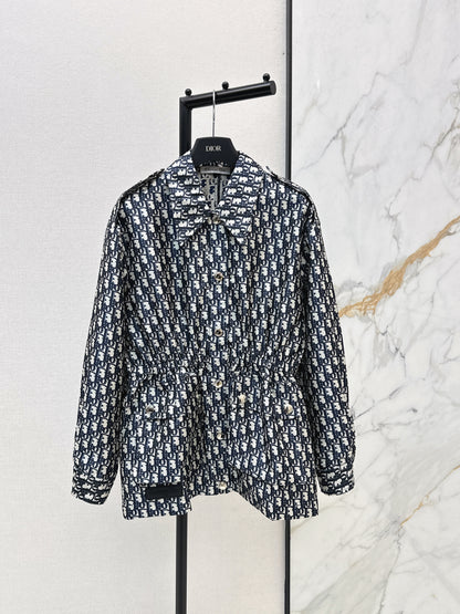 Jacquard drawstring cardigan