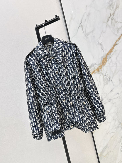 Jacquard drawstring cardigan