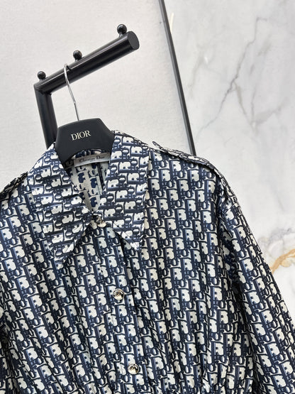 Jacquard drawstring cardigan