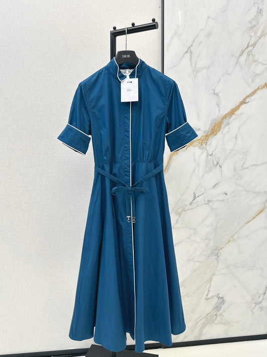 Color-blocked trim dress