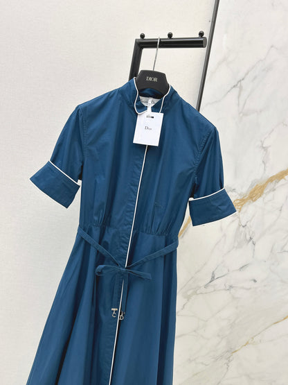 Color-blocked trim dress
