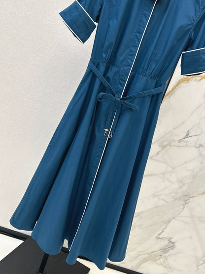 Color-blocked trim dress