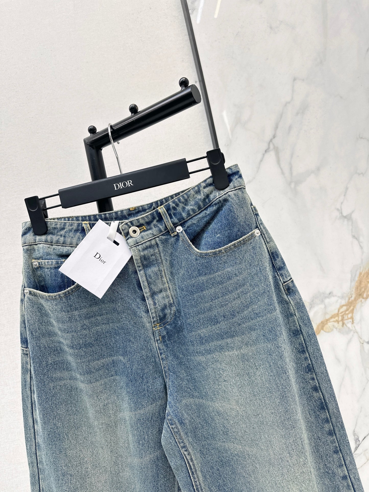 Distressed Washed Denim Jeans
