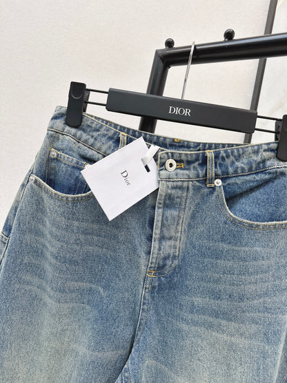 Distressed Washed Denim Jeans