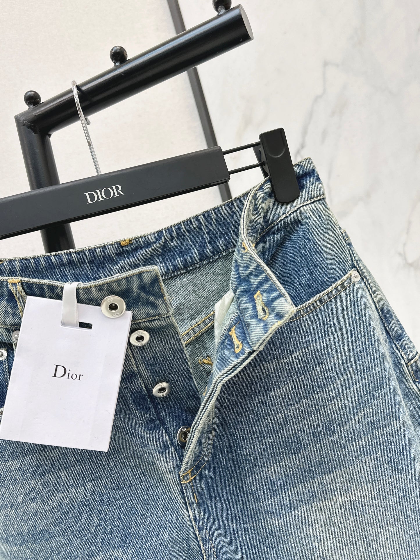 Distressed Washed Denim Jeans