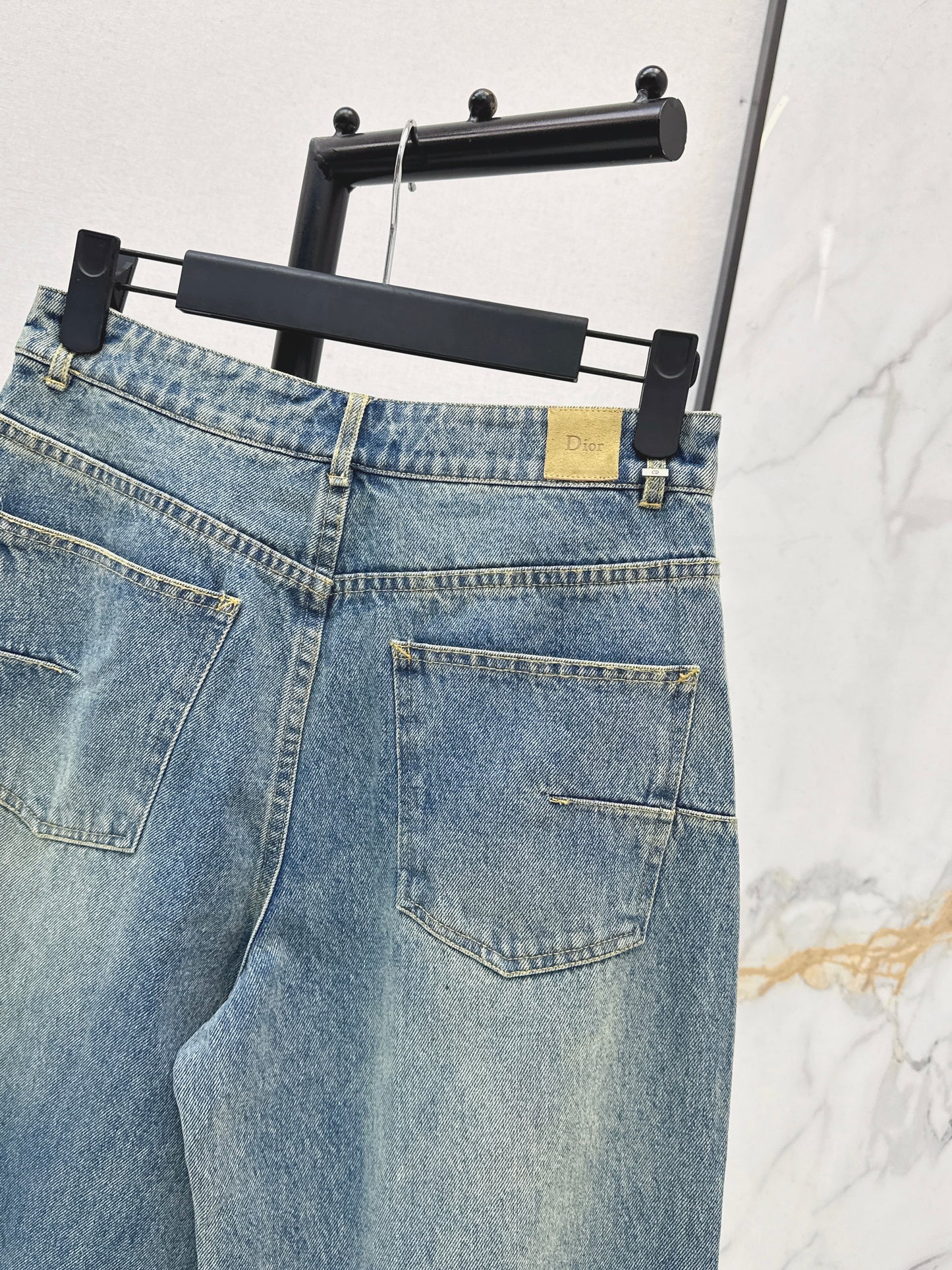 Distressed Washed Denim Jeans