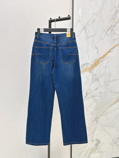 Distressed Washed Denim Jeans
