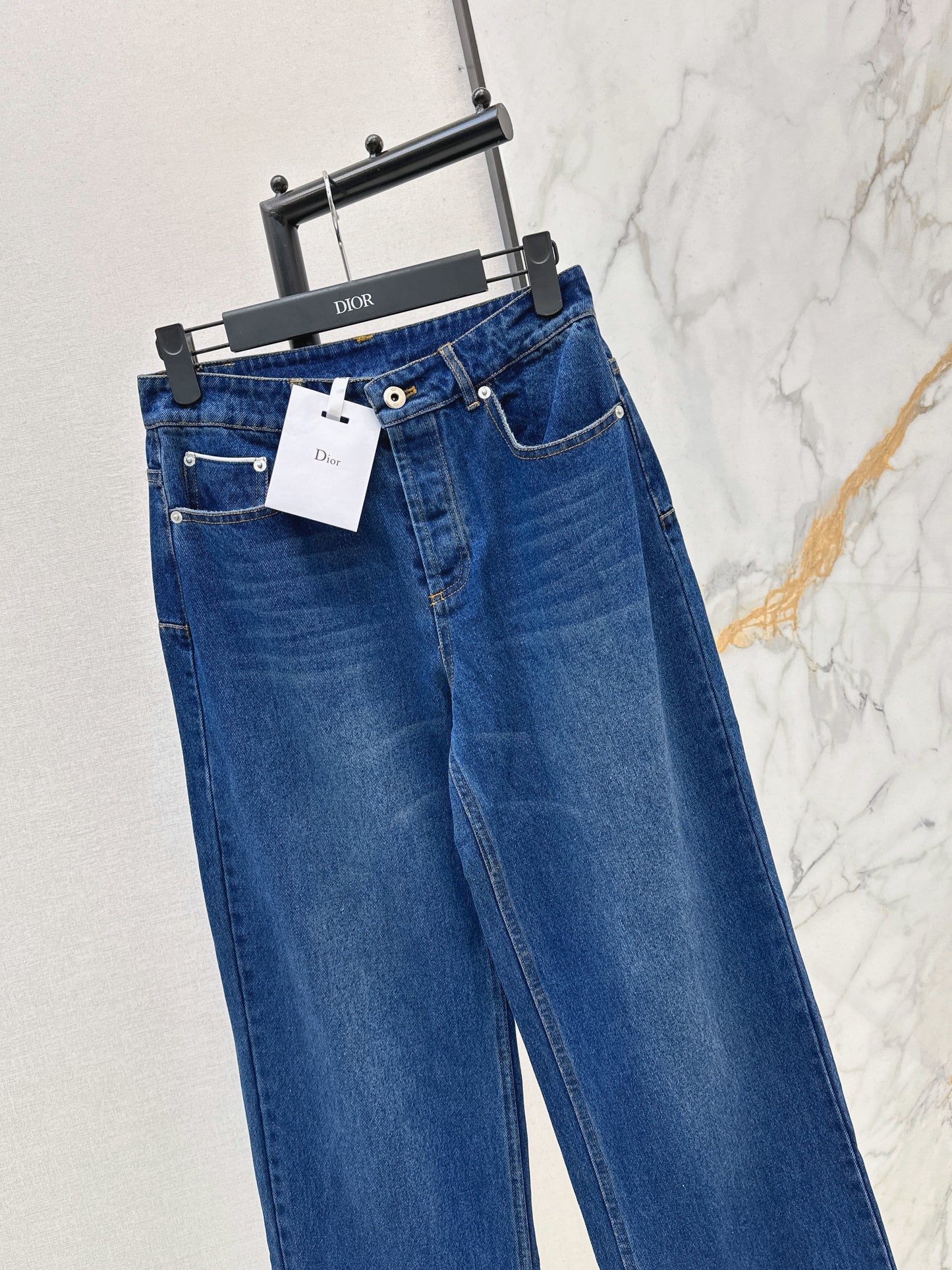 Distressed Washed Denim Jeans