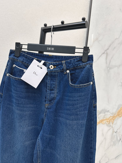 Distressed Washed Denim Jeans
