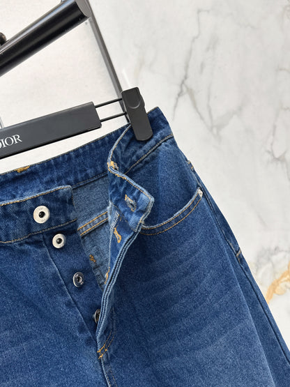 Distressed Washed Denim Jeans